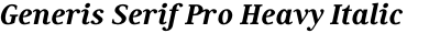 Generis Serif Pro Heavy Italic